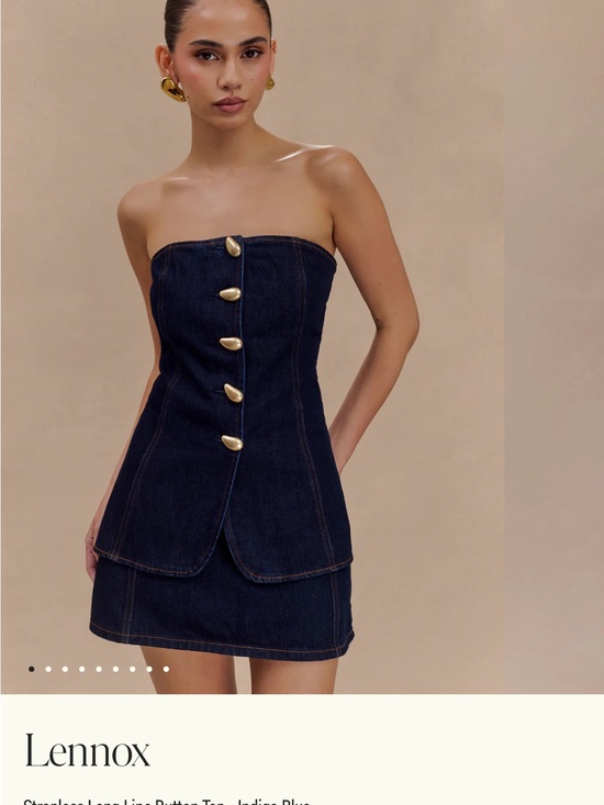 Meshki Tops - Meshki Lennox Dark Indigo Strapless Top